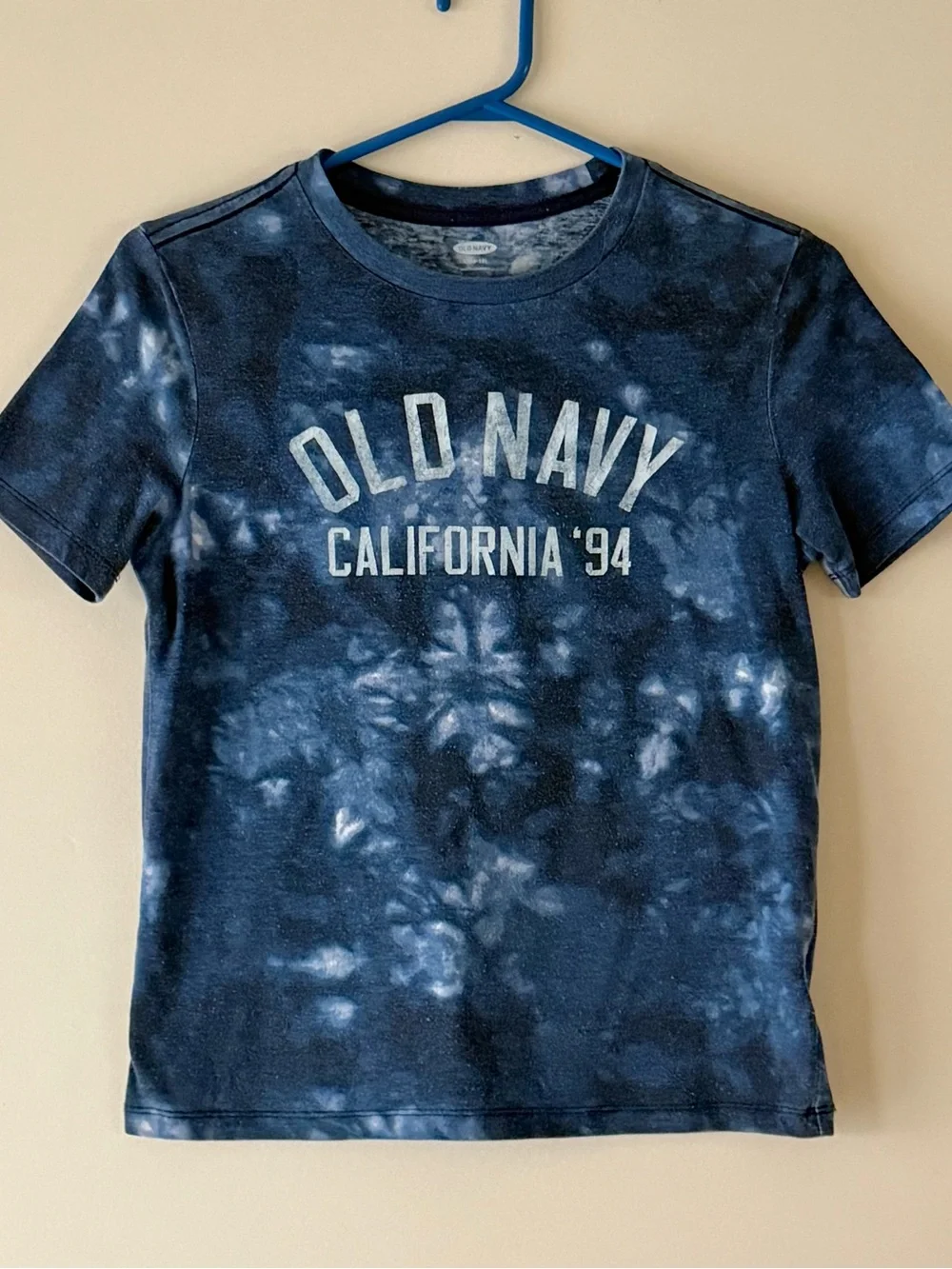 Old Boys Navy Tie-Dye Tee & Shorts Set - Navy Blue, Size L(10-12)